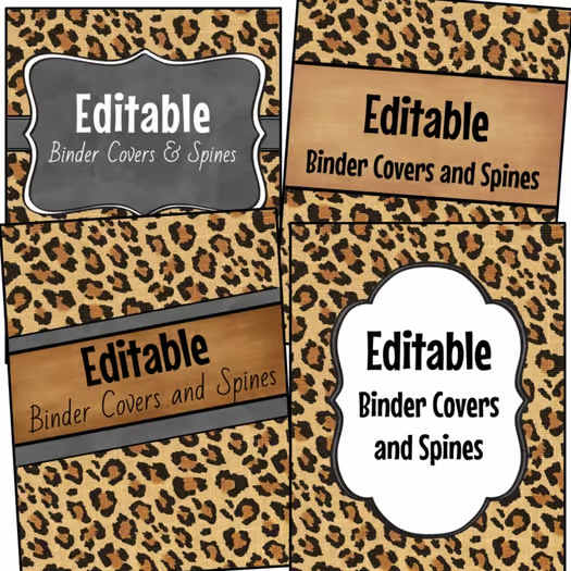 Editable Binder Covers & Spines - Leopard