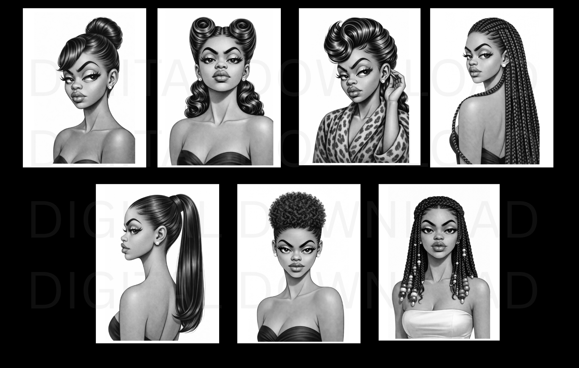 Mixed Portrait Coloring Bundle Volume 1 - Payhip