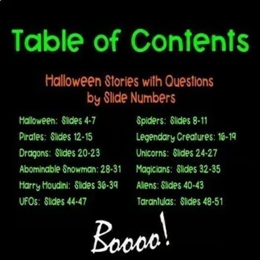 Main Idea and Central Idea Halloween PowerPoint