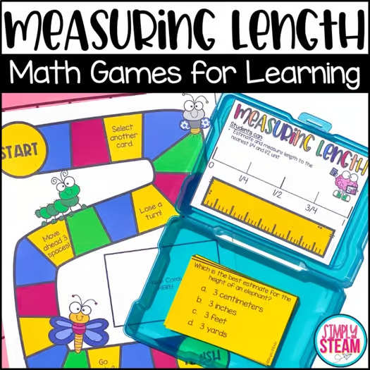 Measuring to the Nearest Half and Quarter Inch 3rd Grade Printable Math Game