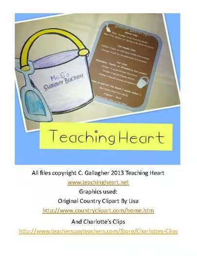 Summer Bucket List Glyph and Writing Activity End of the Year!