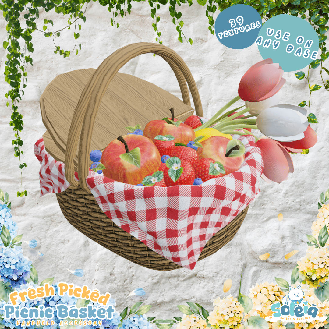 Fresh Picked Picnic Basket - Flowers and Fruits - Spring/Summer - Egirl