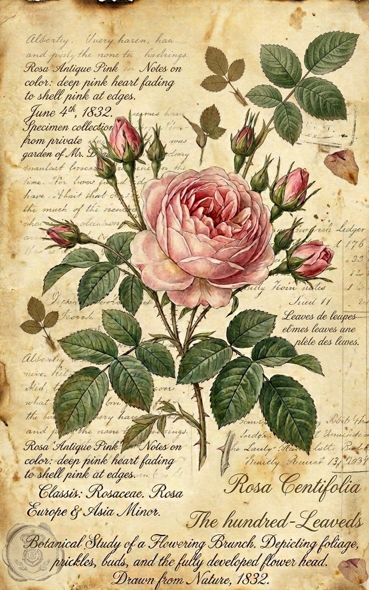 Vintage Botanical Flowers Junk Journal Kit | Printable Floral Pages ...