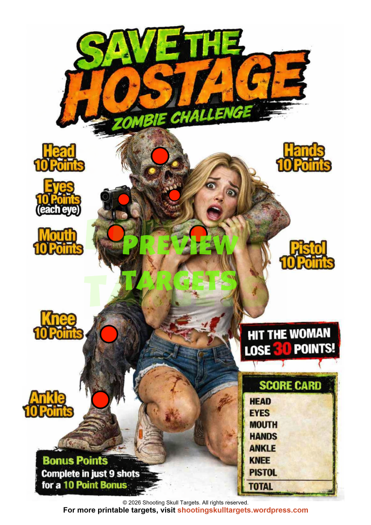 Save The Hostage - Printable Airgun Targets