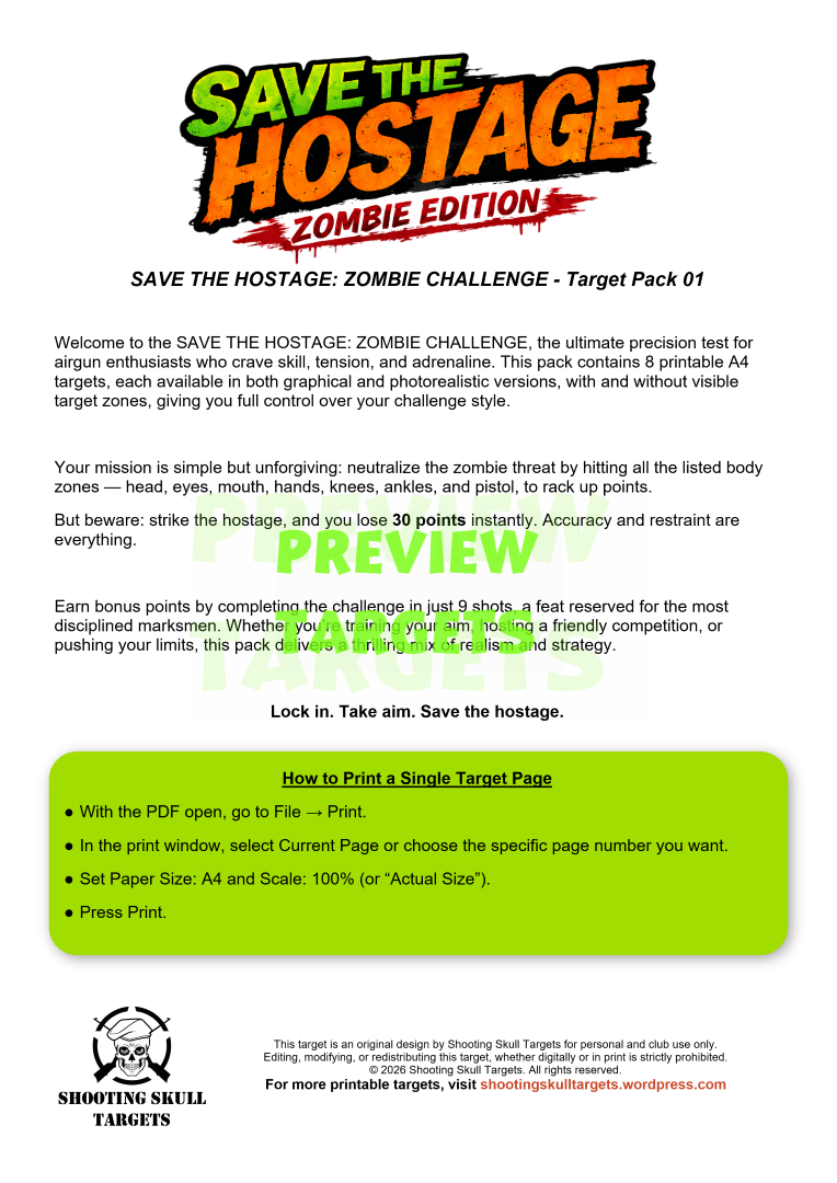 Save The Hostage - Shooting Target - Printable