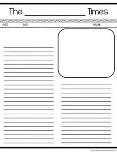 Newspaper Templates | Newspaper Writing Paper | Book Reports | Research Projects