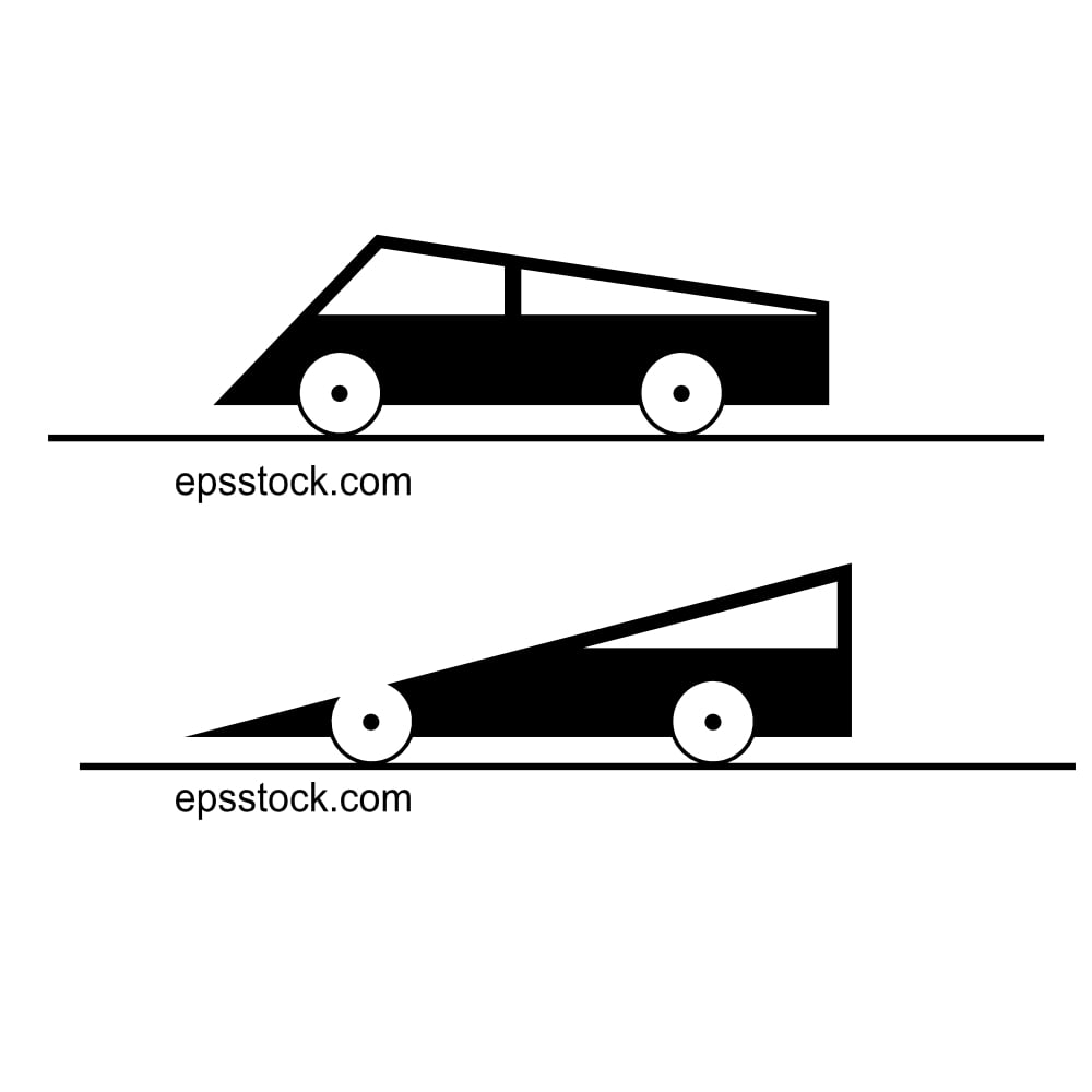 car of future, black isolated silhouette