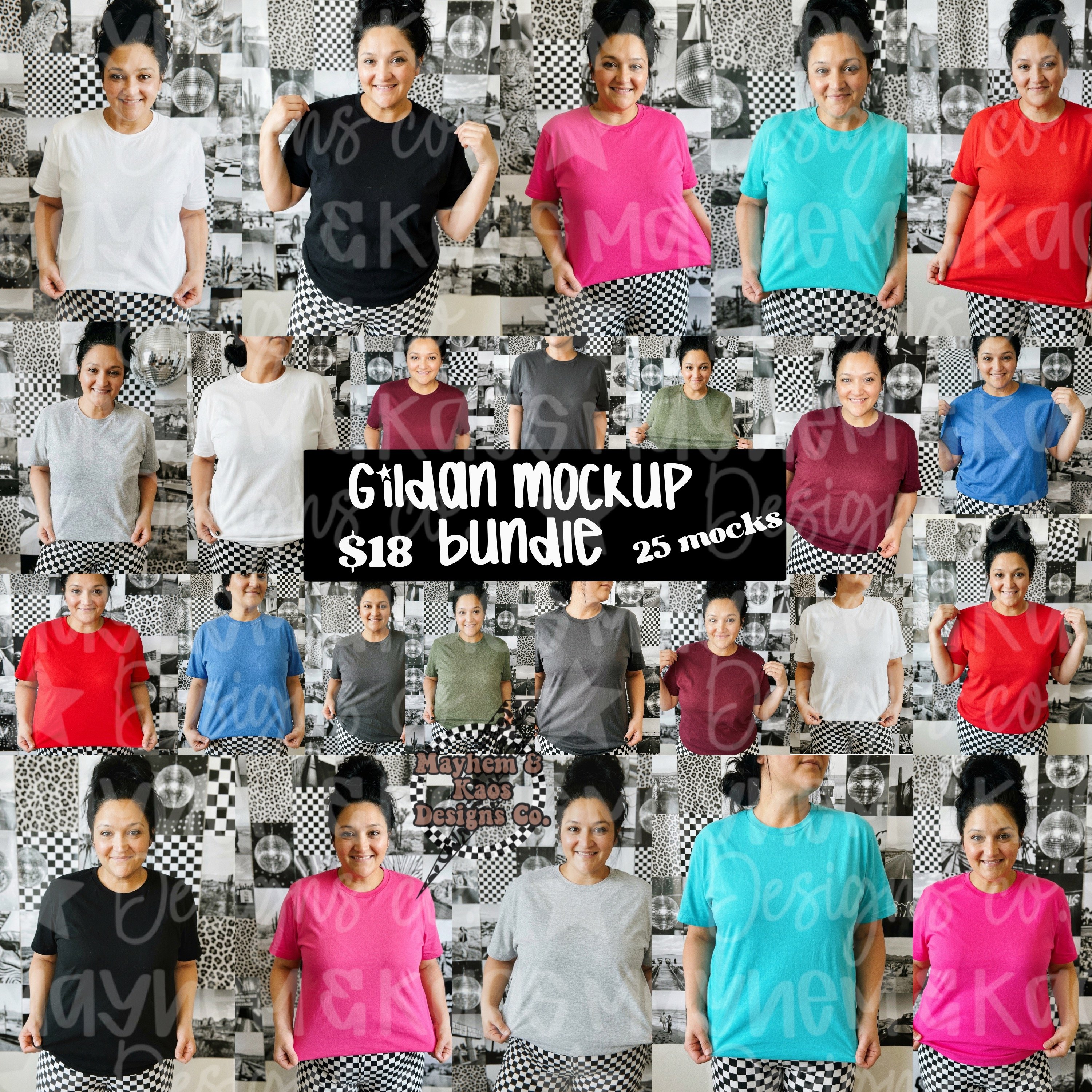 Gildan tee checkered mock bundle - Payhip
