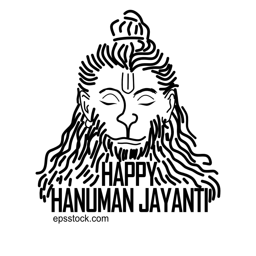 hanuman jayanti, black isolated silhouette