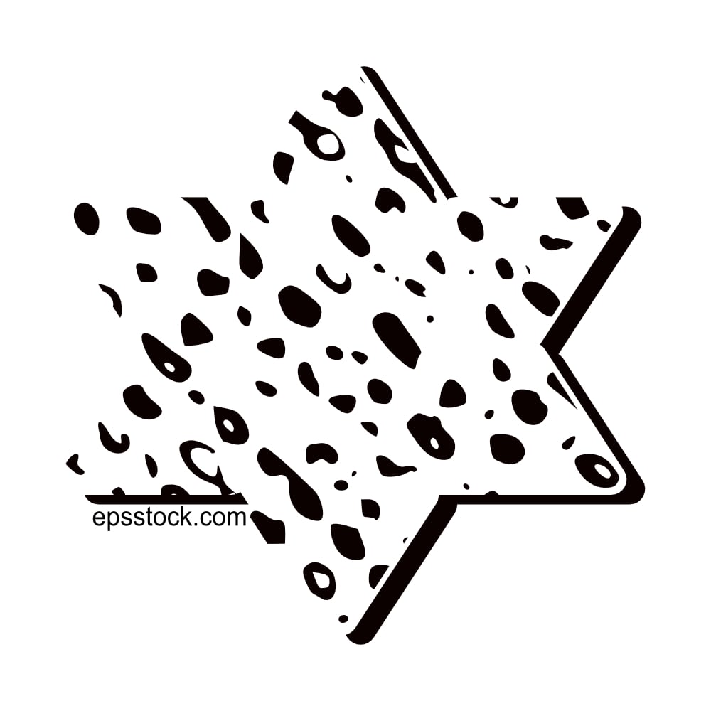 Matzah in the shape of the Star of David, black isolated silhouette