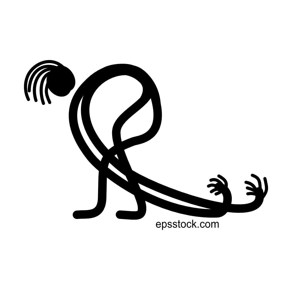 Sculpture of a very tired man, black vector illustration