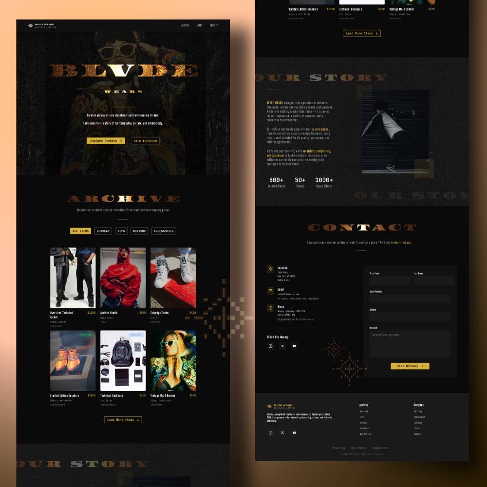 streetwear fashion landing page template