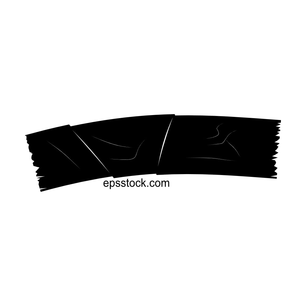 Tape symbol, black isolated silhouette