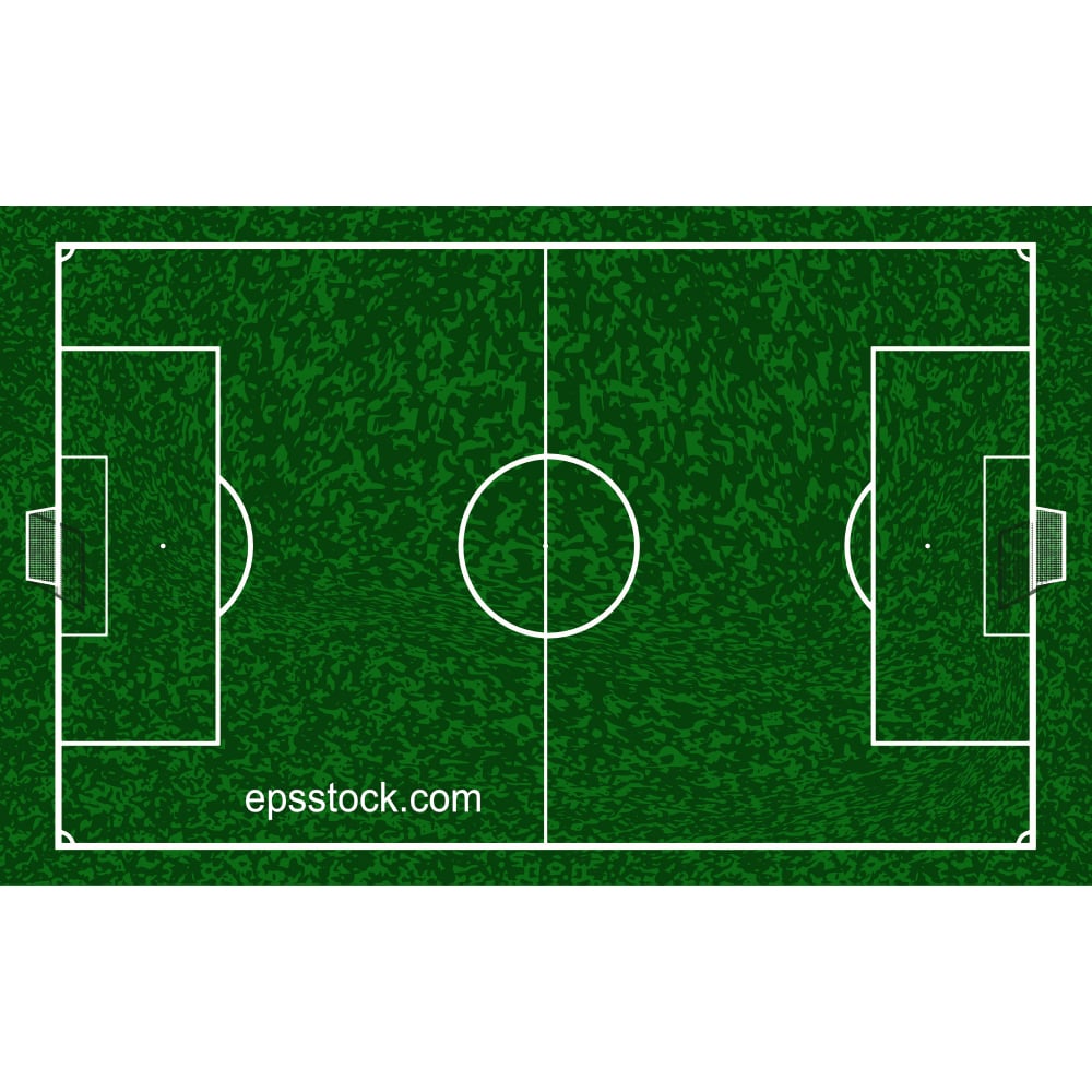 soccer field, flat vector illustration