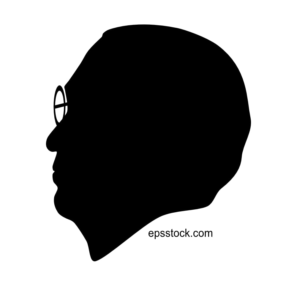 Ambedkar Jayanti portrait, black vector silhouette