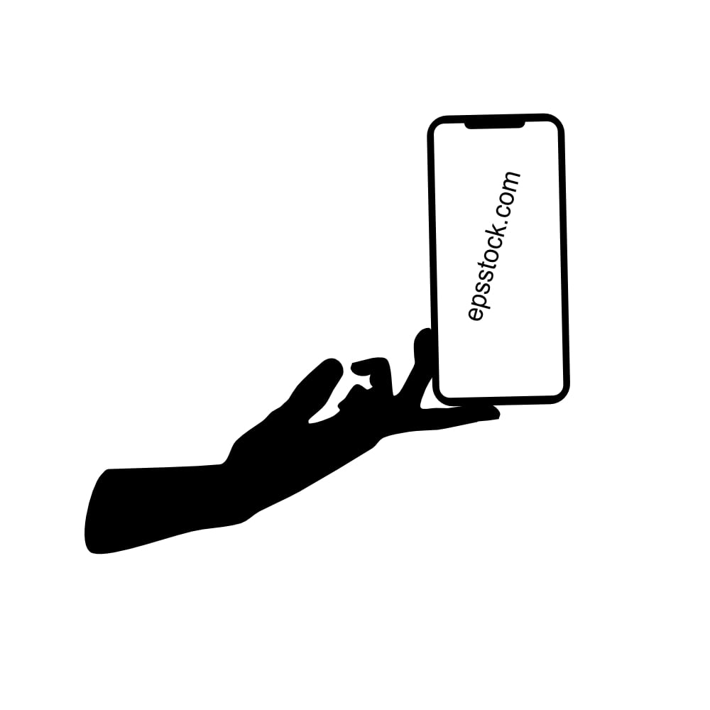 Iphone Mockup, black vector silhouette