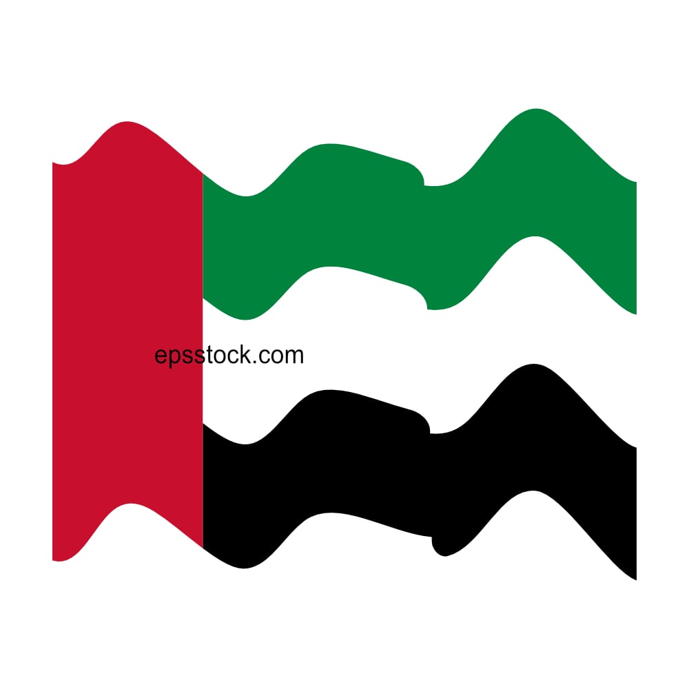 Uae Flag, flat vector illustration