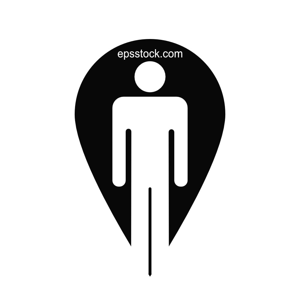 Location symbol, black vector silhouette