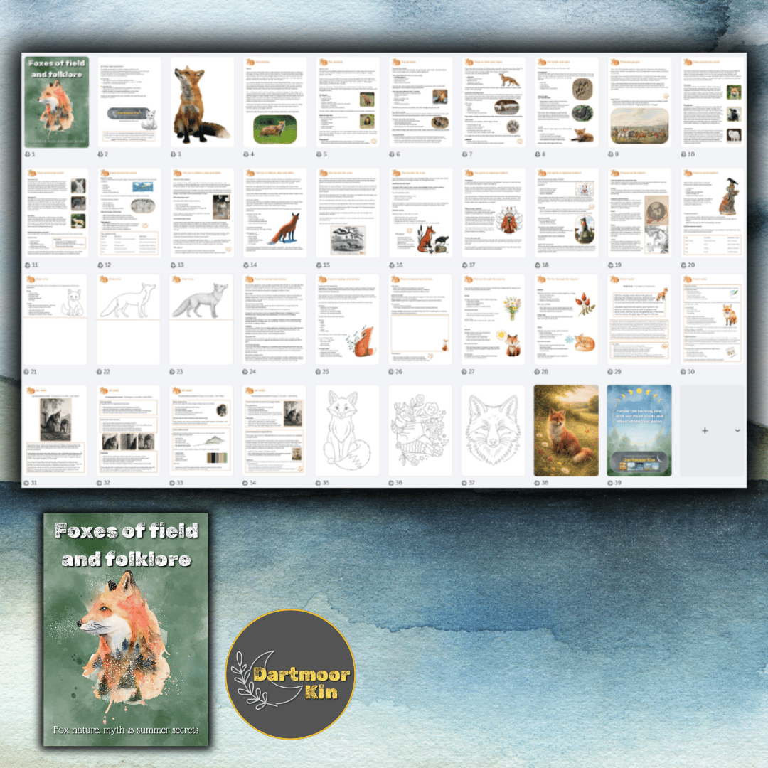 Printable fox nature study and folklore pack for children with pages on fox facts, fables, poetry, art, and summer learning.