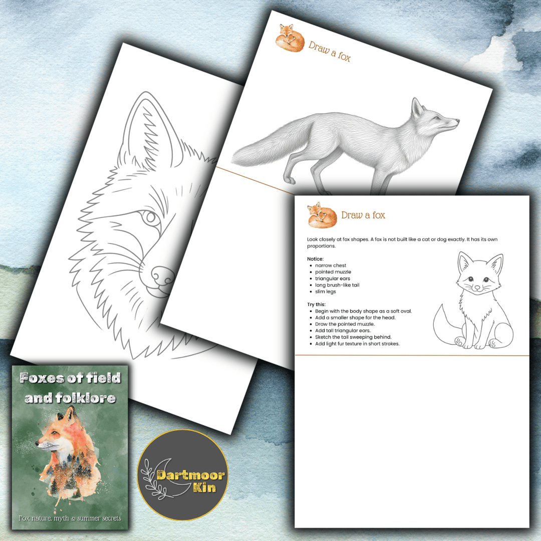 How to draw a fox | Dartmoor Kin Fox Study Pack