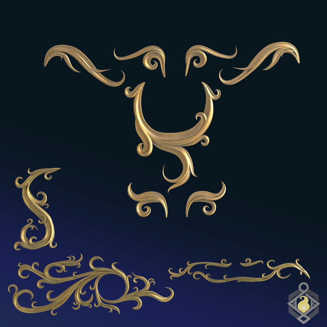 8 Baked Metal Texture Engravings