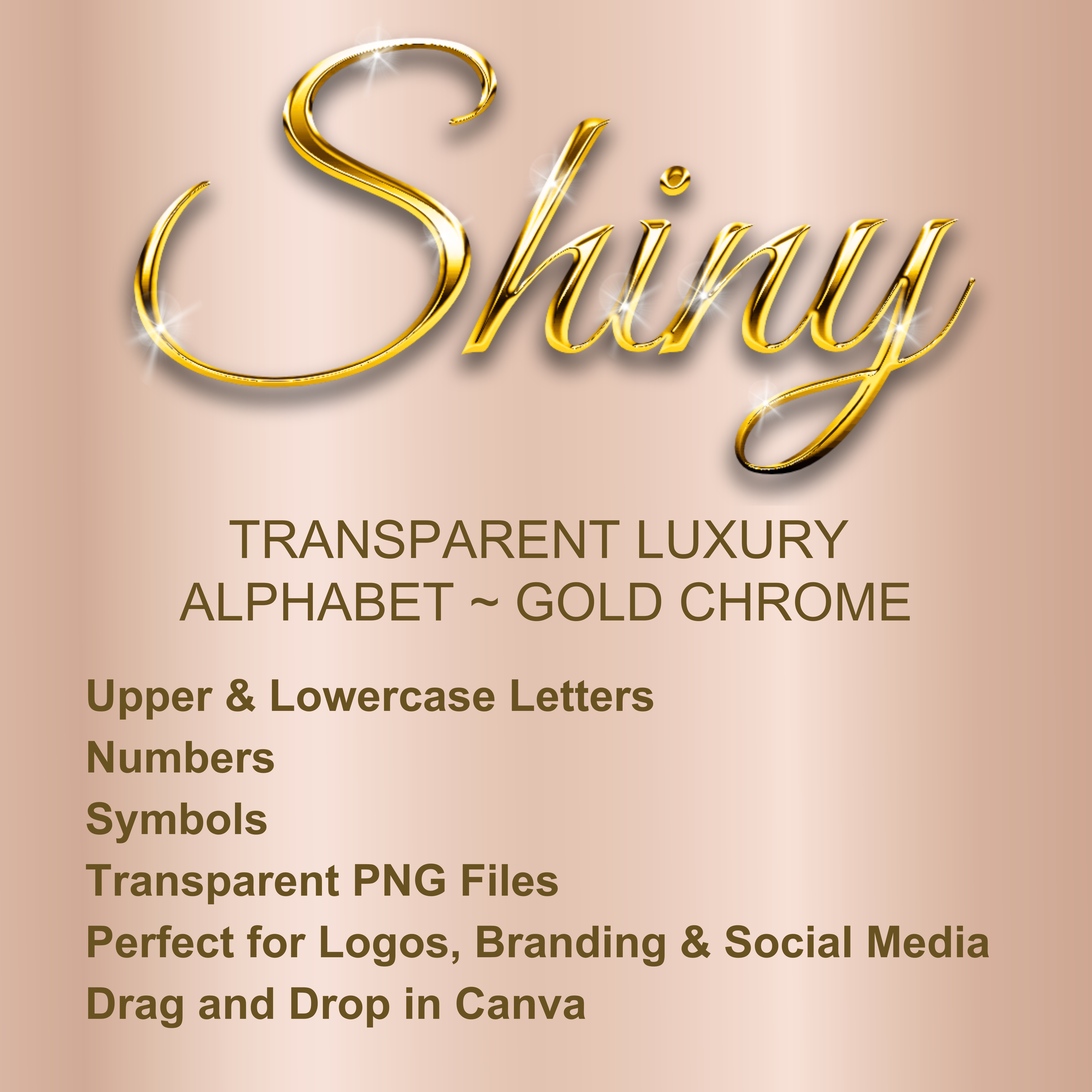 Luxury Gold Metallic Script Transparent Alphabet Numbers Symbols ...