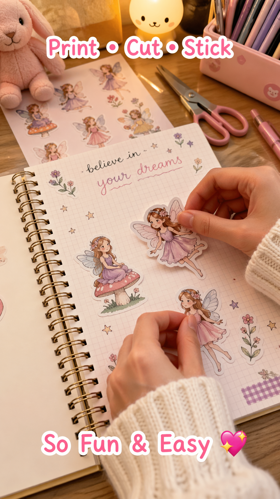 Fairy Sticker Mega Pack – 10 Printable A4 Sheets | Cute Anime Fairy Stickers (180+ Designs)