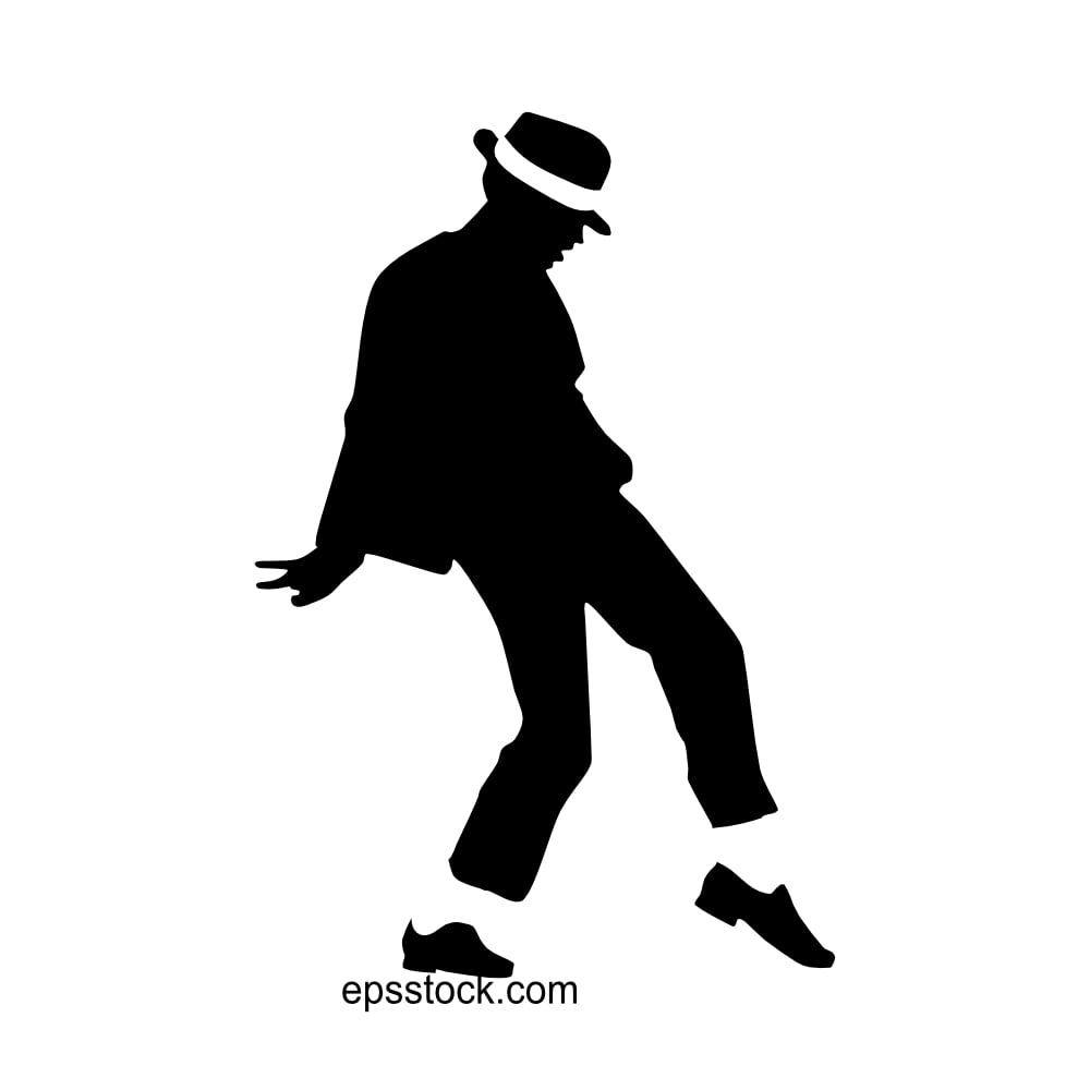 moonwalk dancer, black isolated silhouette