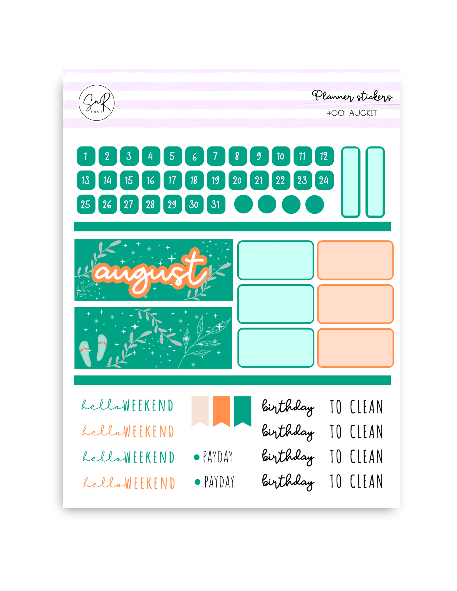 August Sticker Kit | #001 - Payhip