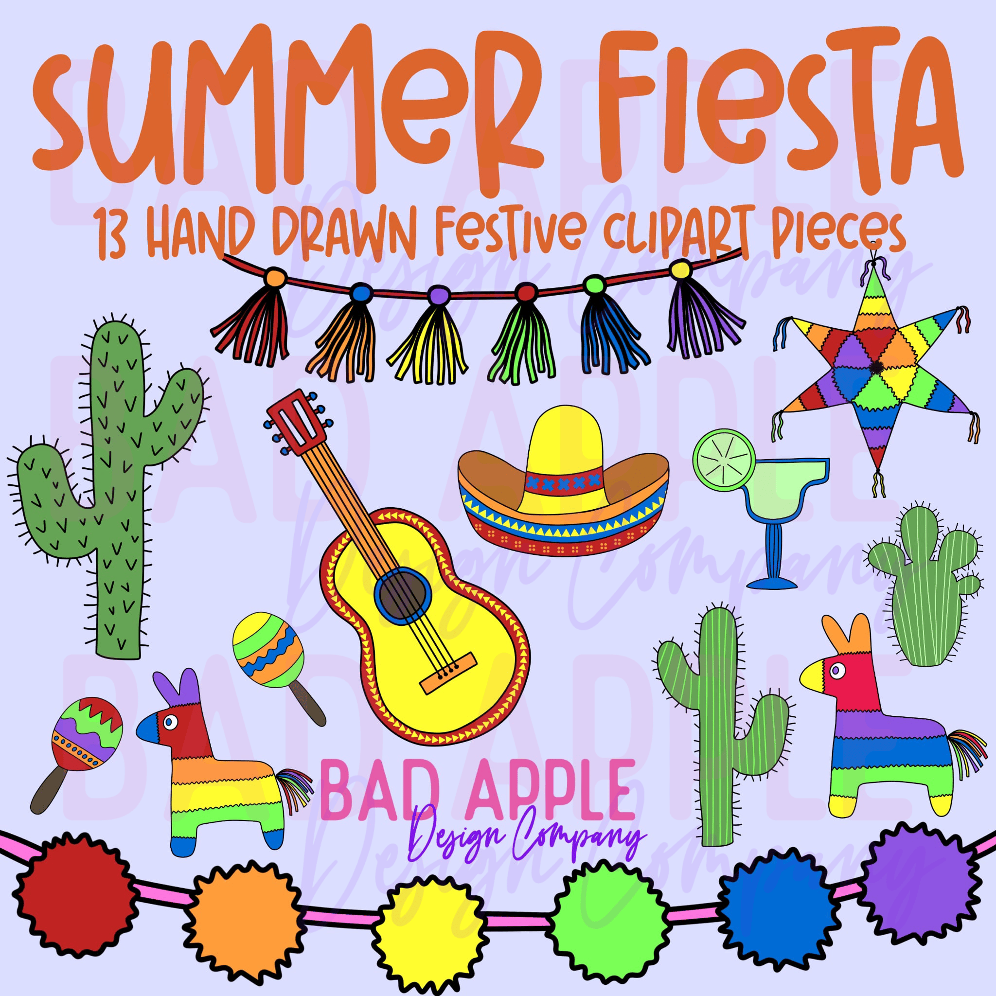 Summer Fiesta Clipart Set - Payhip