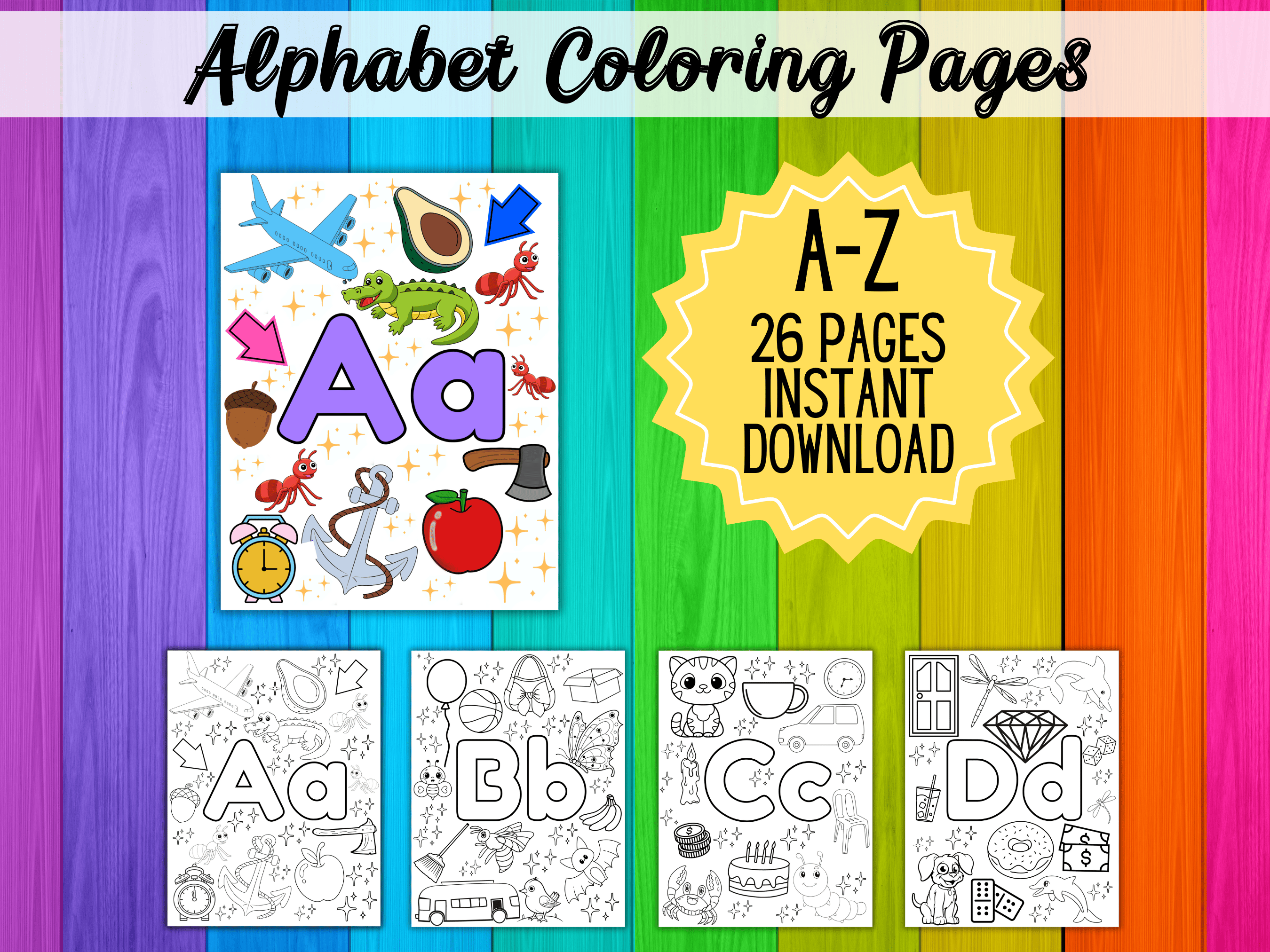 Alphabet Color Pages - Payhip