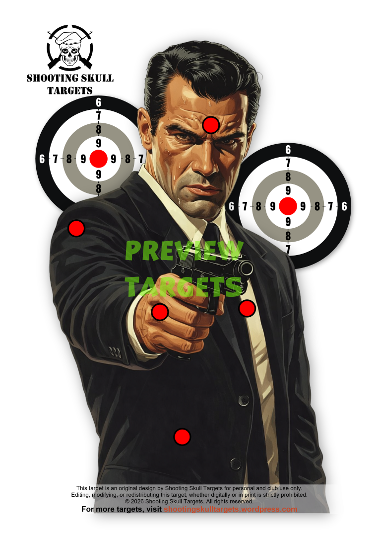 Critical Point Target Set – Target 2 with scoring and target zones, high‑contrast A4 printable target