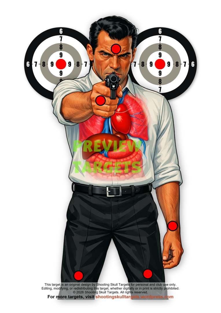 Critical Point Target Set – Target 3 with scoring and target zones, precision A4 printable target
