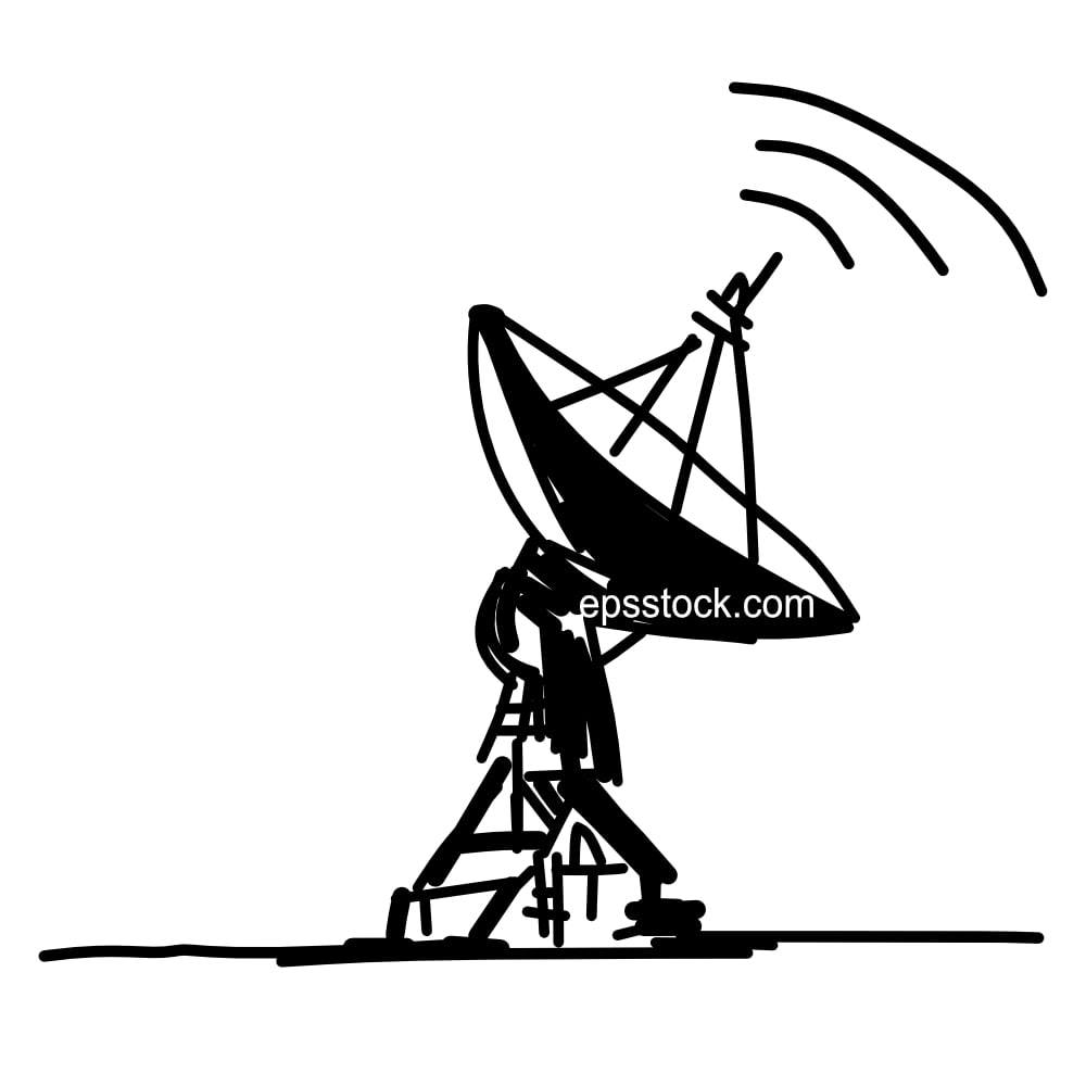 satellite Antenna , black isolated silhouette