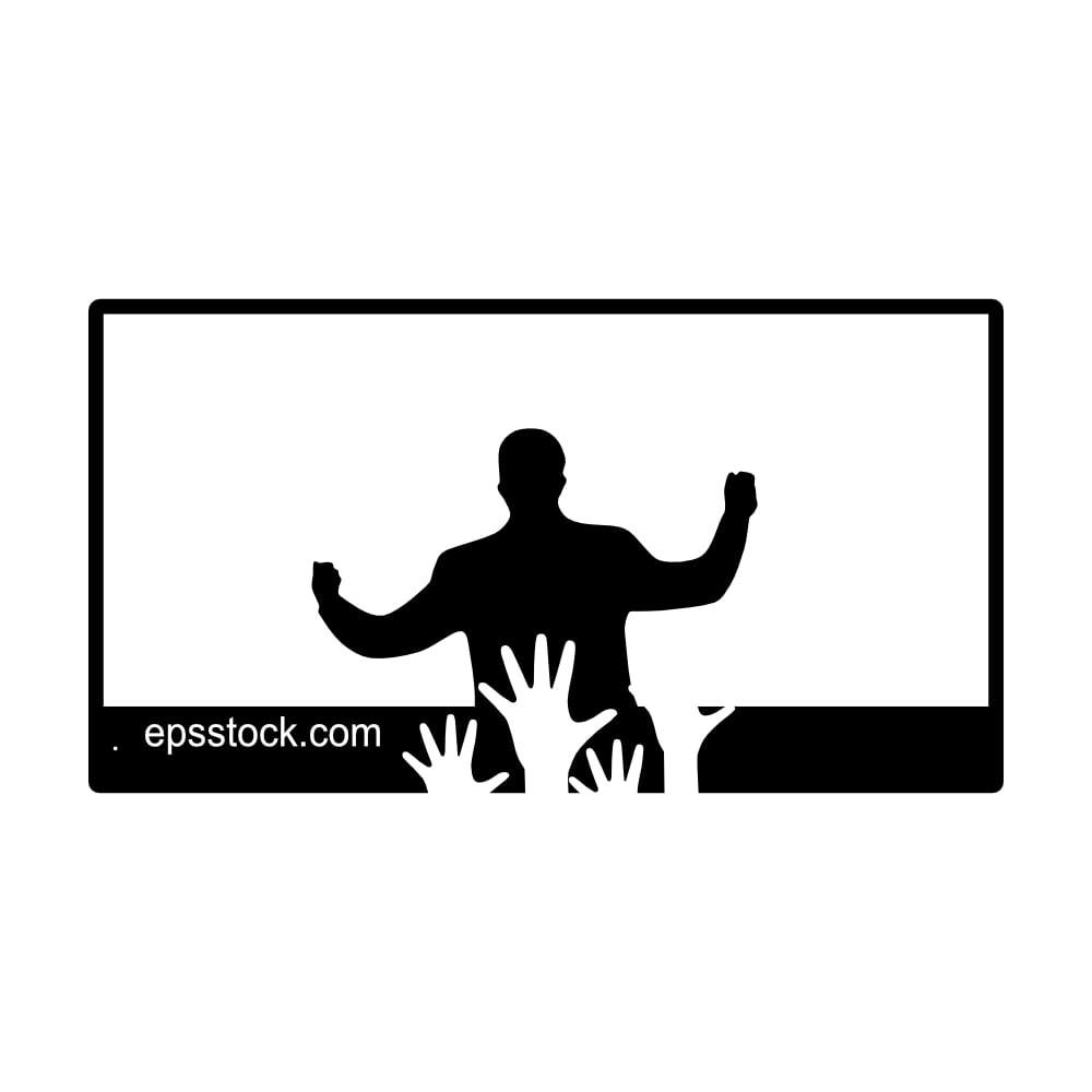 Popular TV presenters, black isolated silhouette