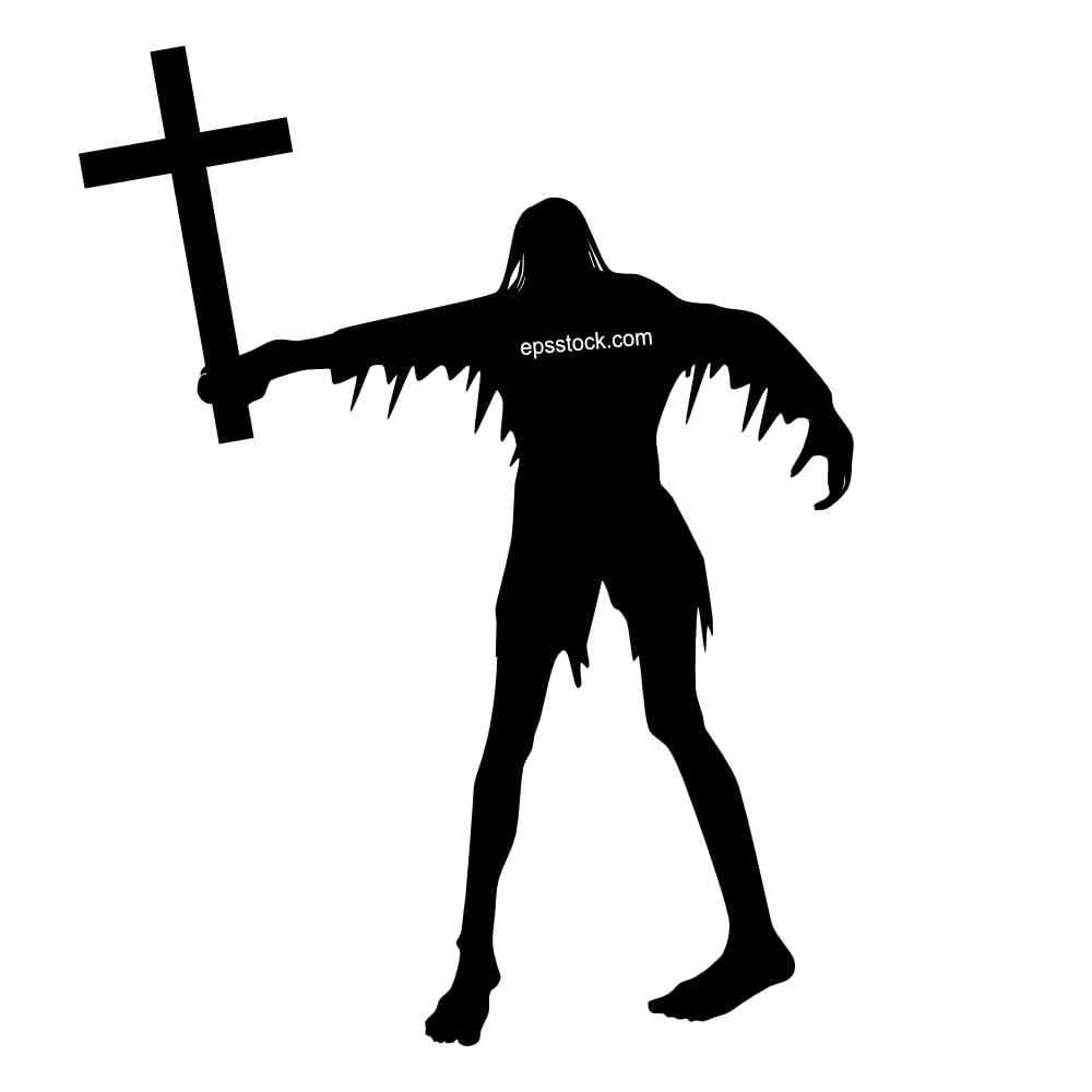Symbol of a religious fanatic, black isolated silhouette