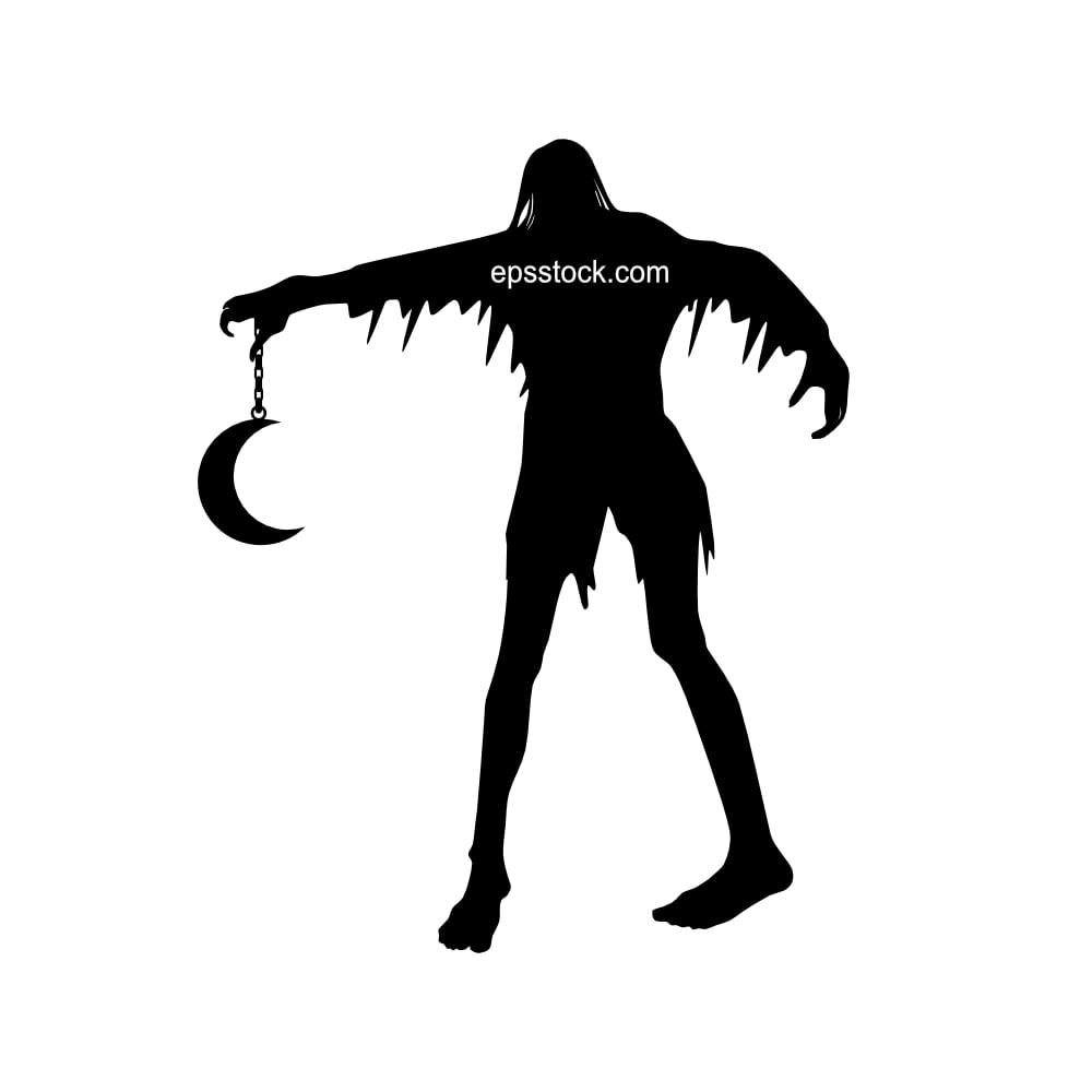 The symbol of religious fanaticism in Islam, black isolated silhouette