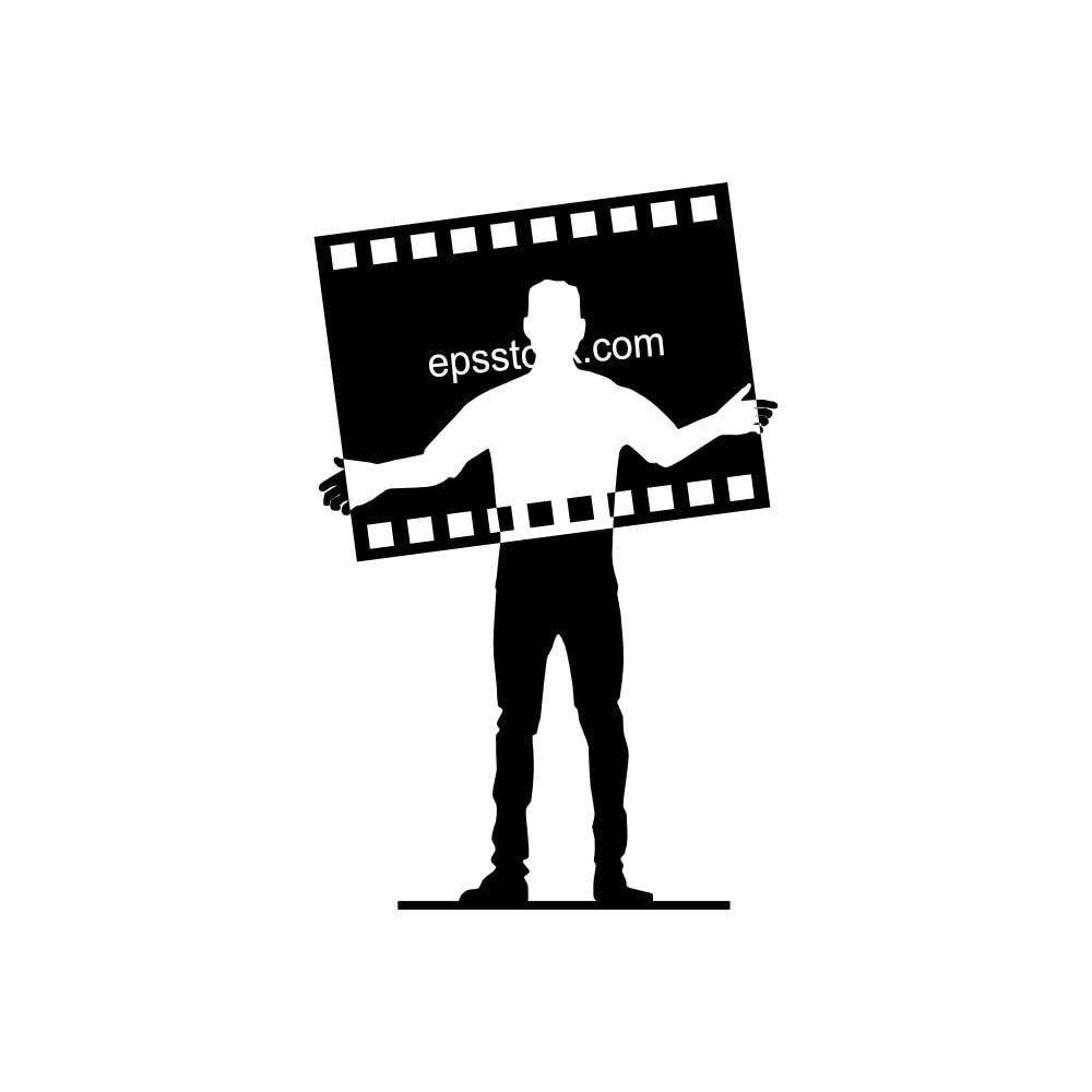 vlogger symbol, black isolated silhouette