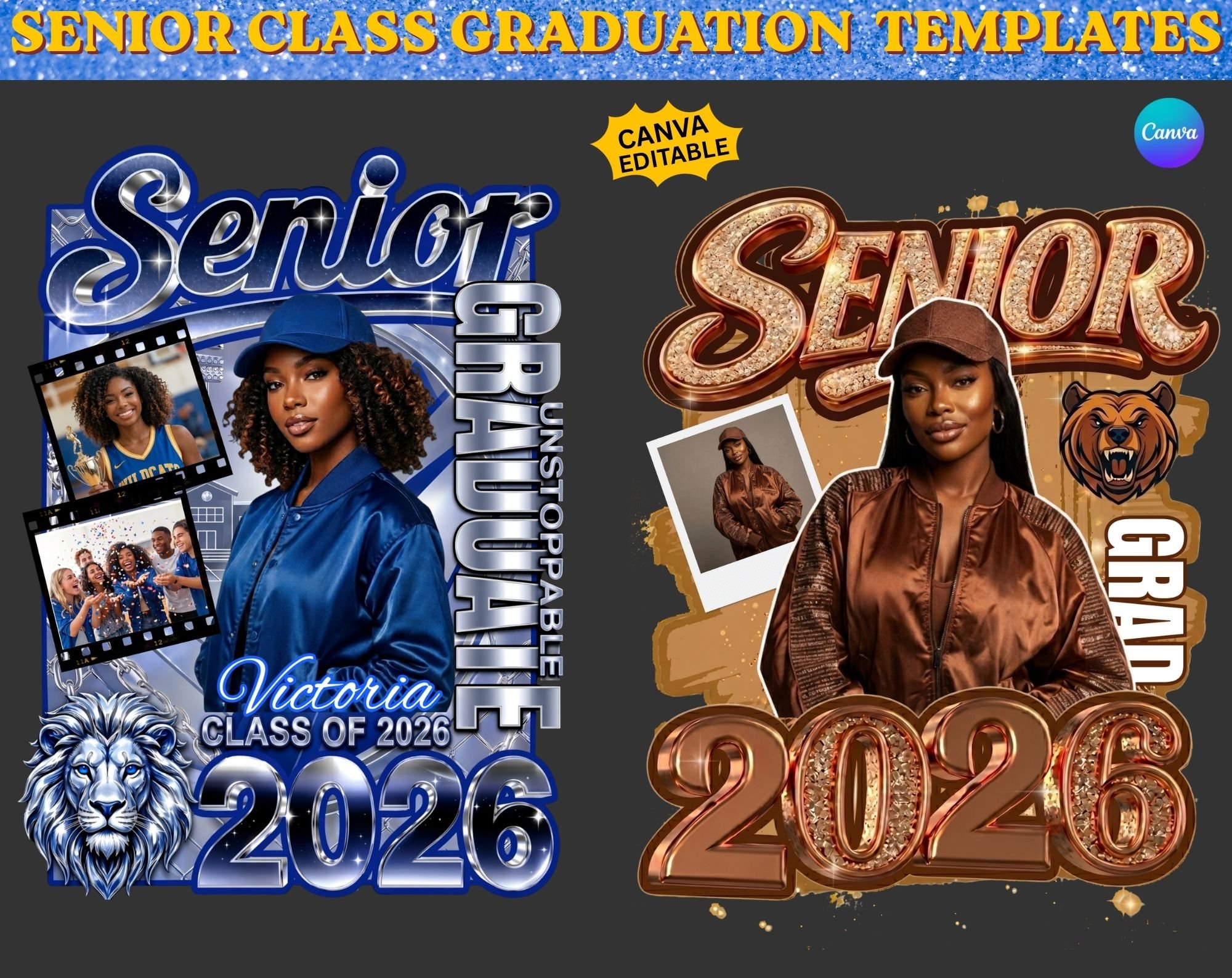 Senior Class Graduation Canva Editable Templates. - Payhip