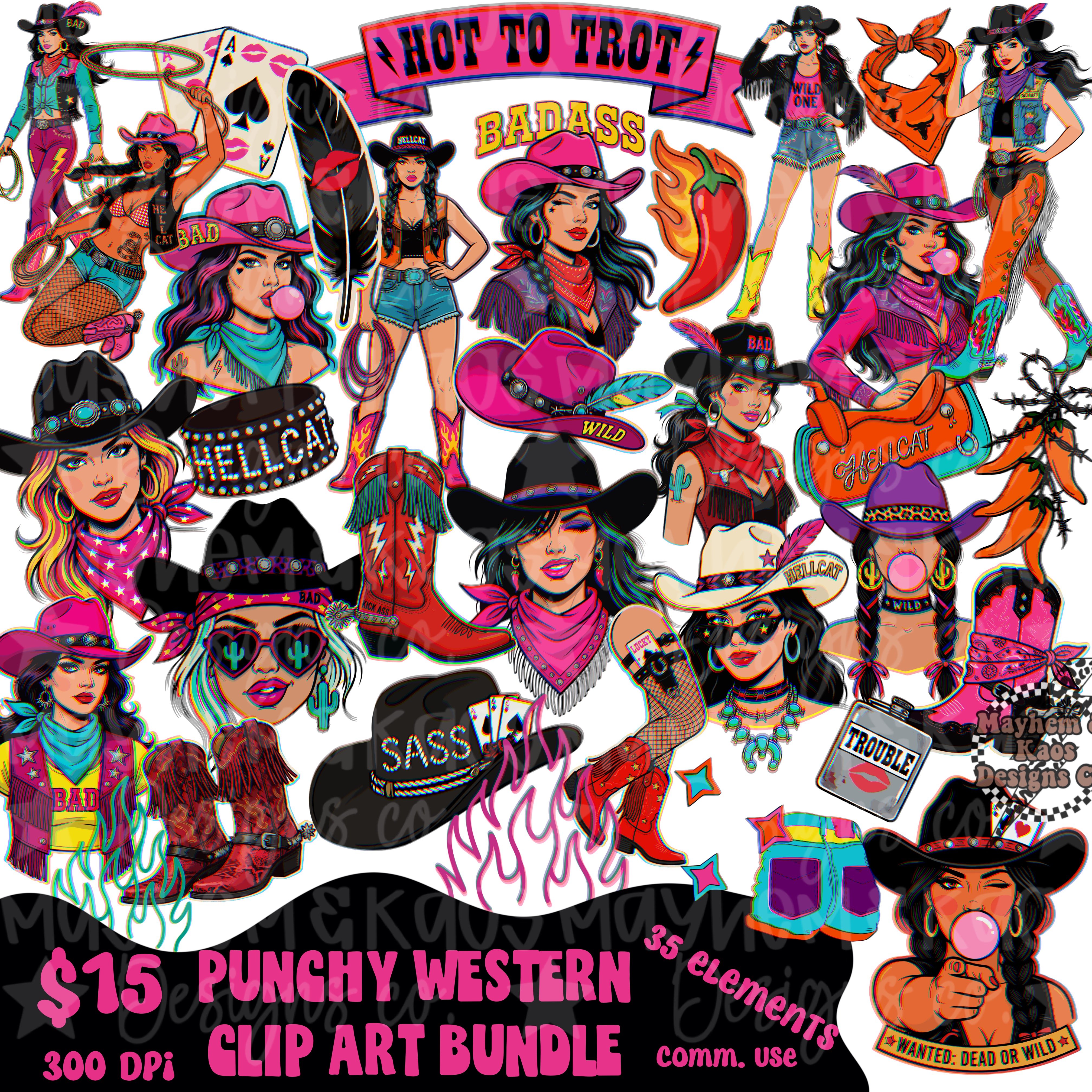 Punchy western clip art bundle - Payhip