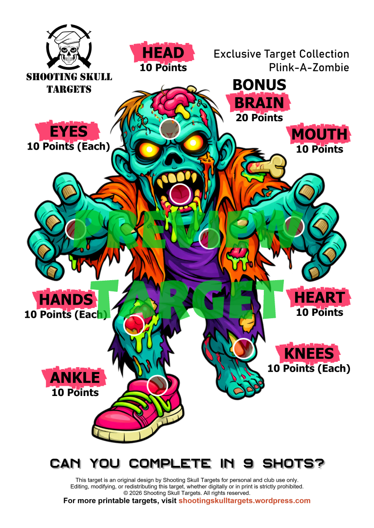Zombie Shooting Targets Printable – Plink‑A‑Zombie™ Airgun & BB Gun Targets