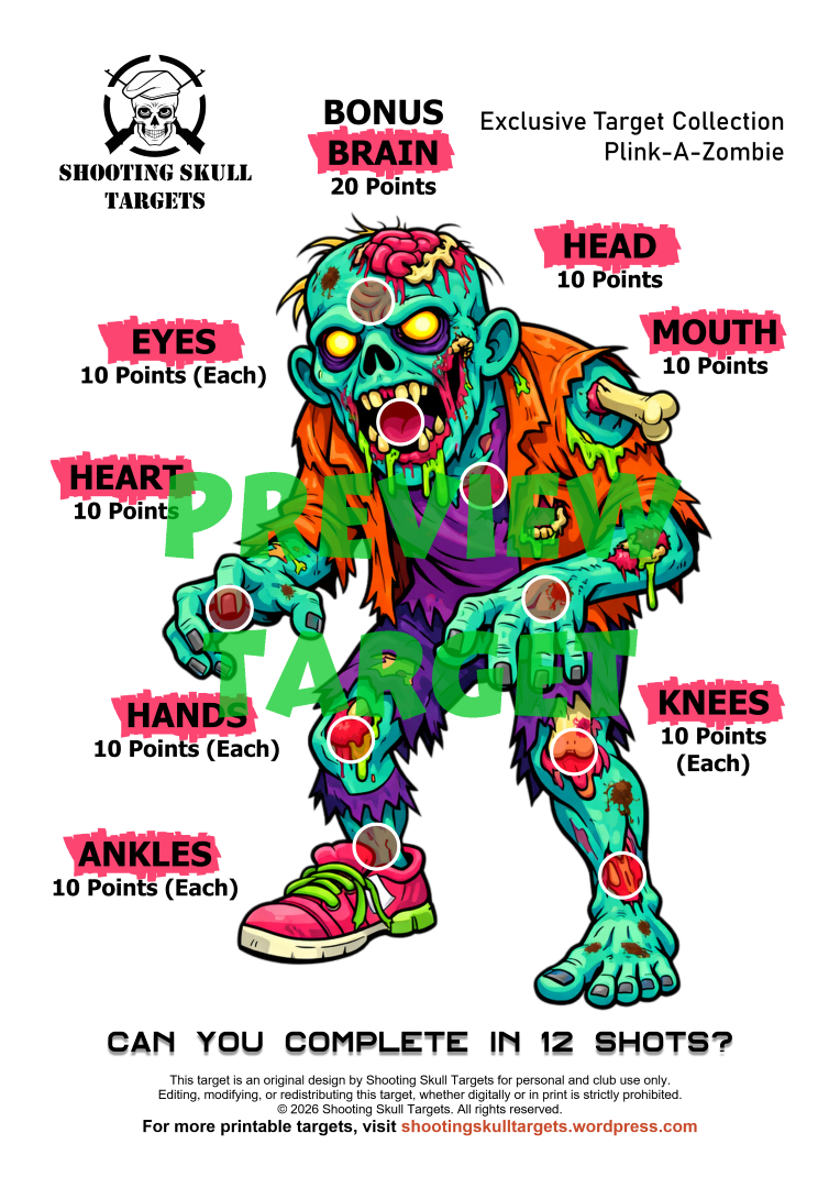 Zombie Shooting Targets Printable Airgun & BB Gun Targets