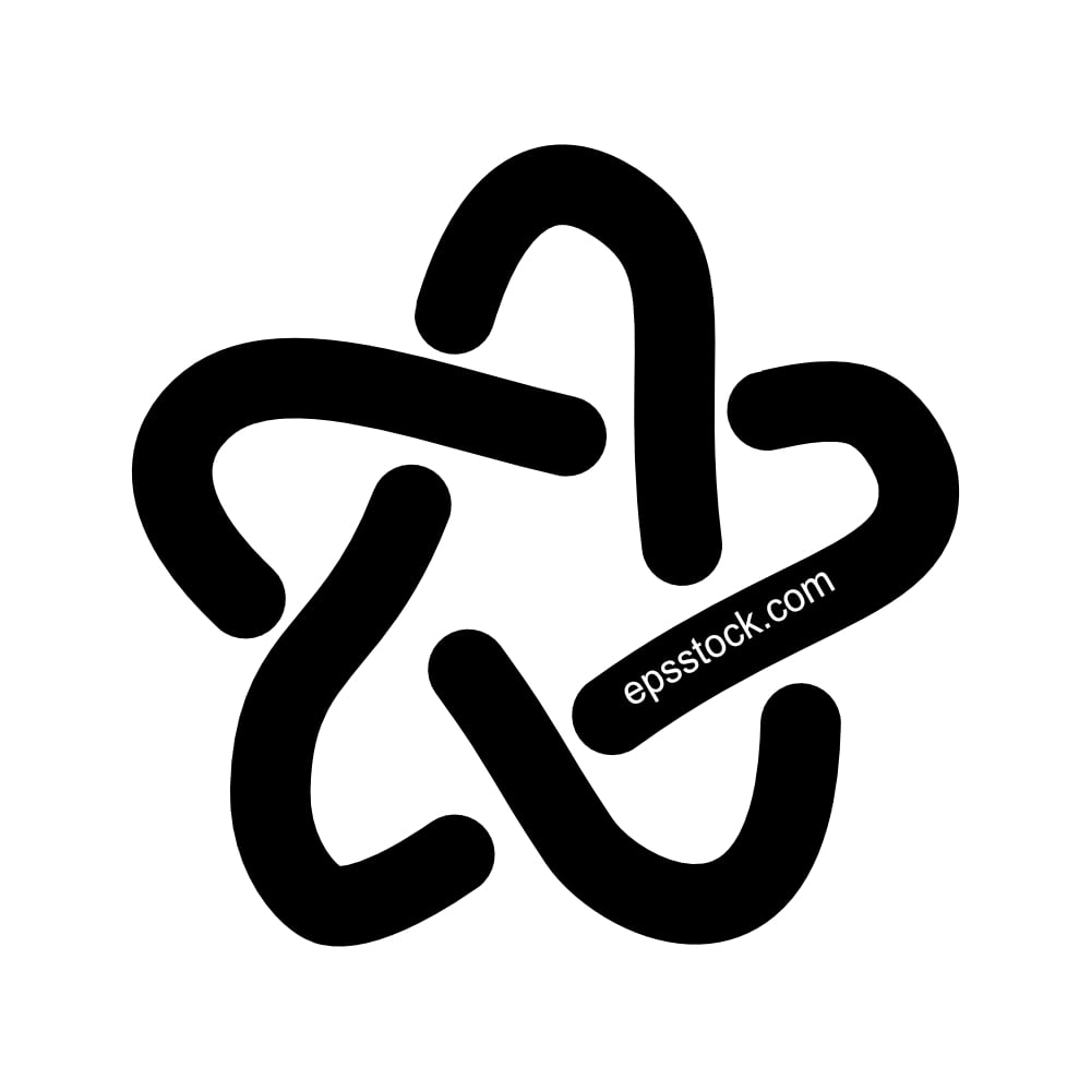 star logo, ,black isolated vector silhouette