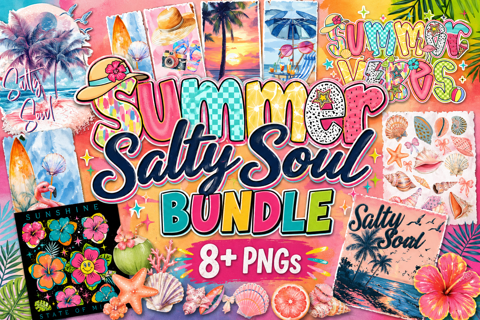 Summer Salty Soul Bundle 8 PNGs - Payhip