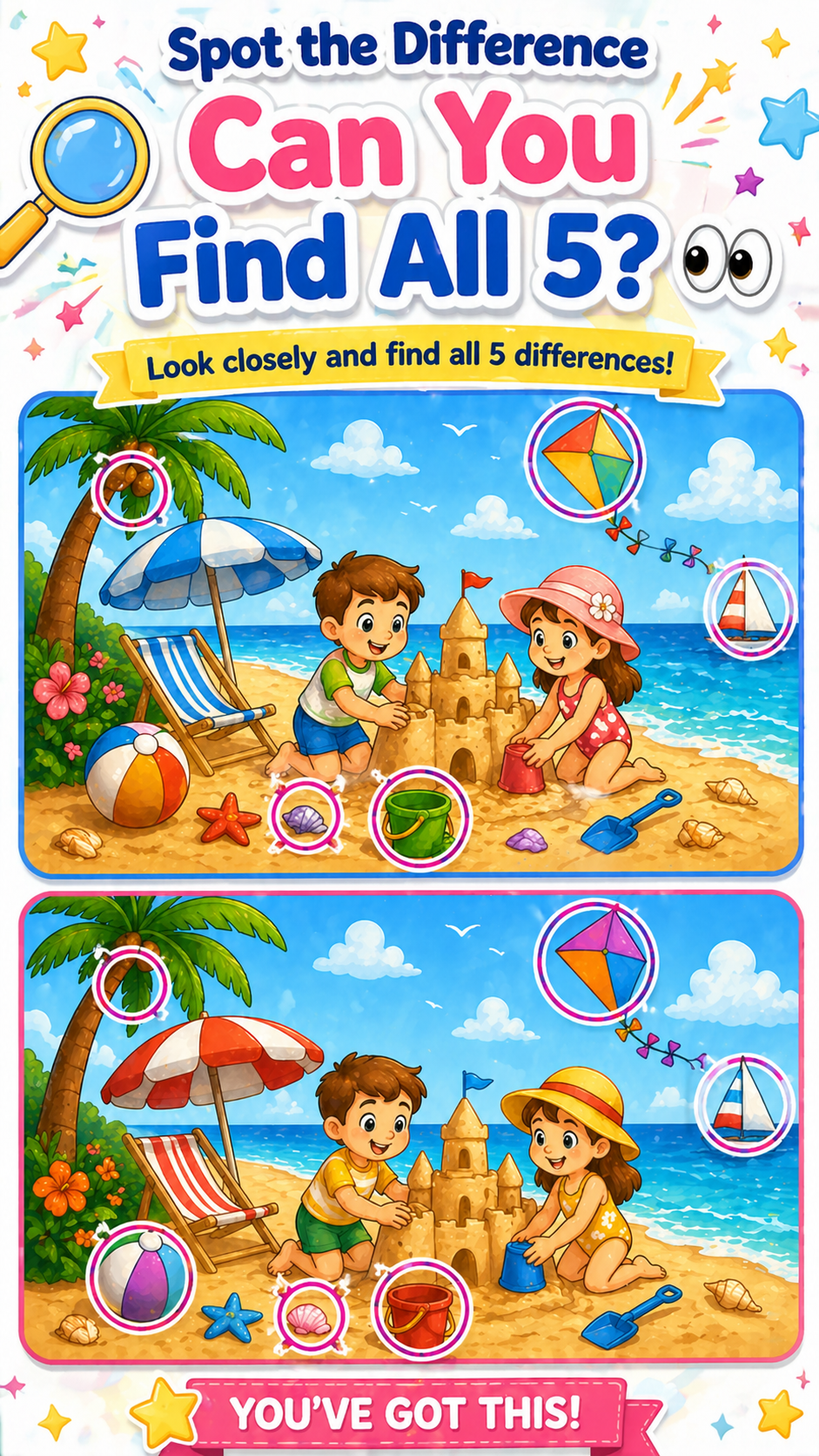 30 Fun Spot the Difference Worksheets for Kids (Ages 4–8) | Printable Activity Pack | Brain Games & Focus Skills