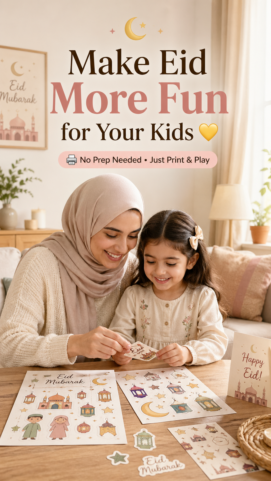 Eid Al-Adha Sticker Pack (15 Pages) 🐑✨ | Printable Cute Kids Stickers | Instant Download | Fun Eid Activities for Ages 3–8