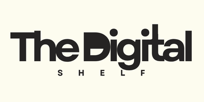 Official logo for The Digital Shelf, featuring a stylized icon of a digital book forming a 'D' shape. The color palette uses professional navy blue and sage green, conveying trust, knowledge, and growth in the digital education space.