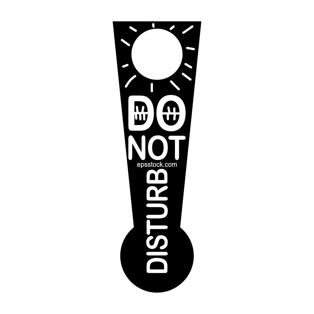 Do not disturb sign, black isolated vector silhouette.