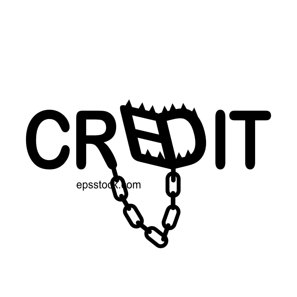 credit risk symbol, black isolated vector silhouette