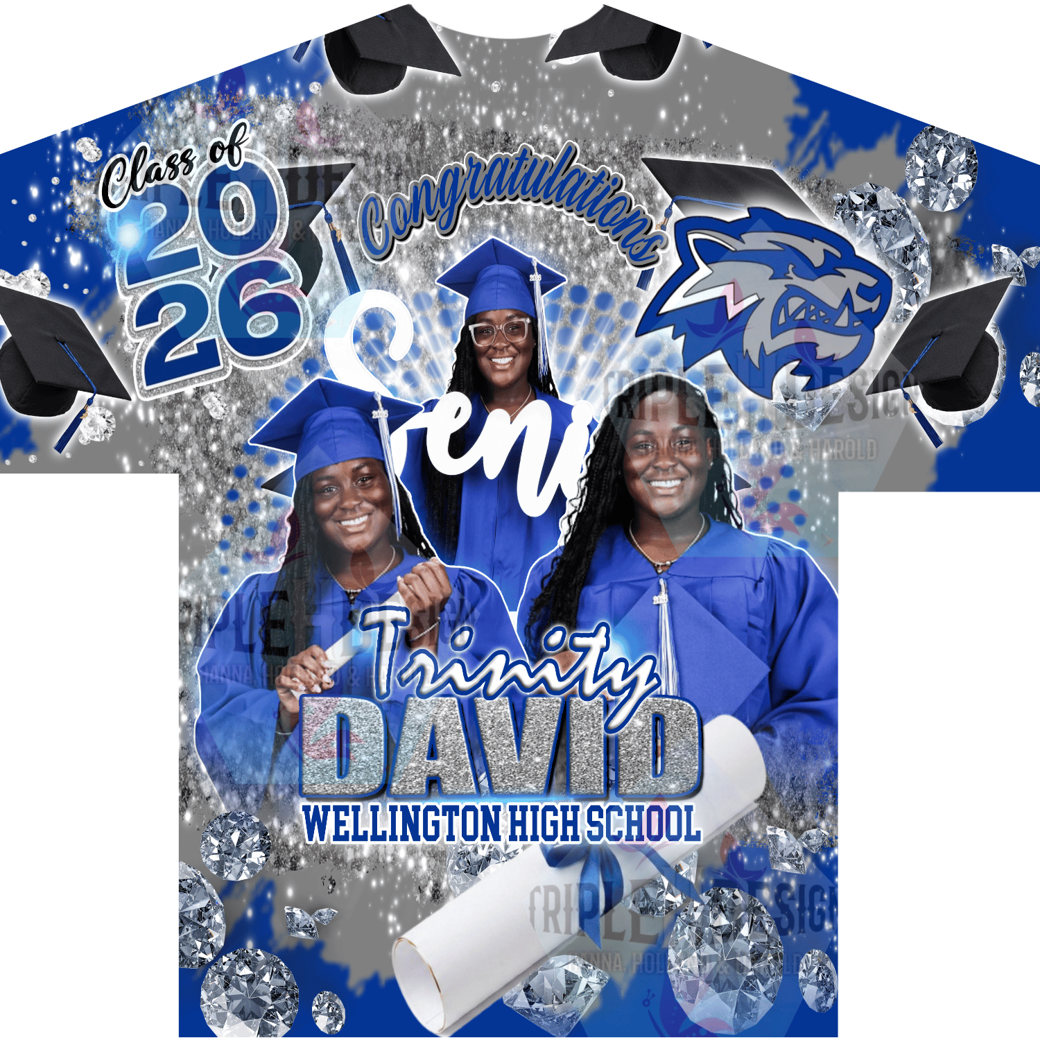 YOUTH SMALL (6-7) 3D All over shirt- Trinity David - Payhip